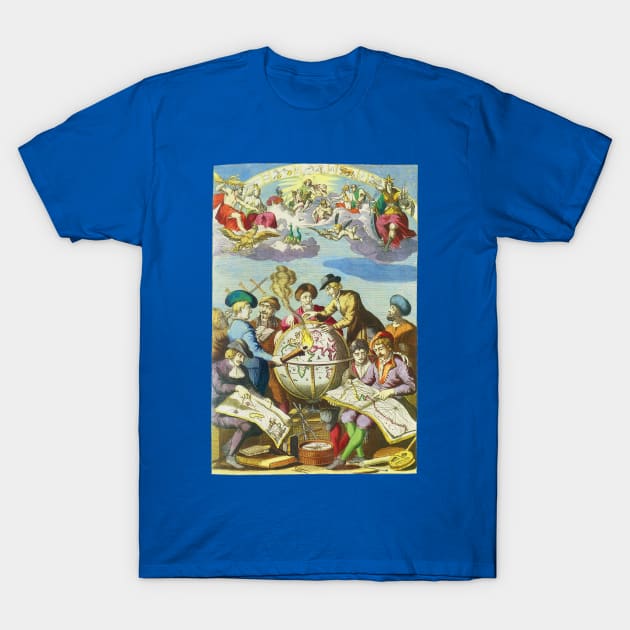 Vintage Explorers with Globe by Jean Rotz, 1542 T-Shirt by MasterpieceCafe